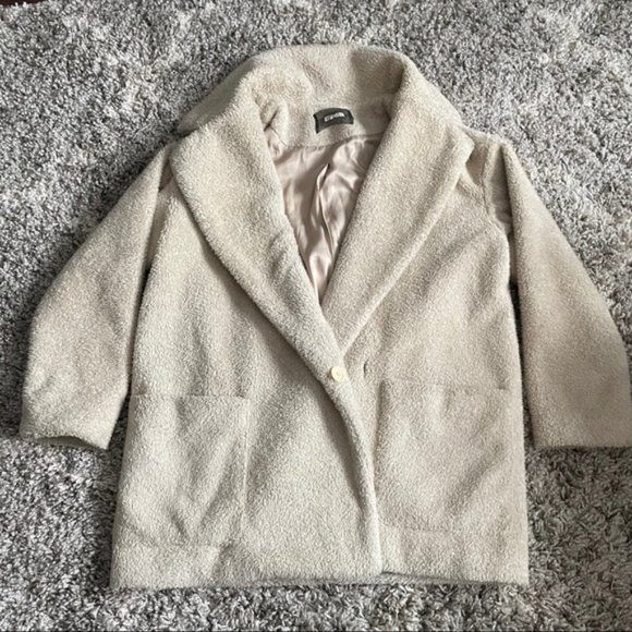 REFORMATION Wolfe Sherpa Shearling Teddy Coat Jacket - Picture 2 of 7